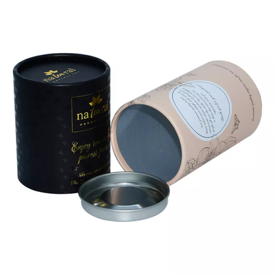 Kemasan Tabung Silinder Food Grade Ramah Lingkungan Teh Kopi Canister Kemasan Tabung Kertas dengan Aluminium Foil