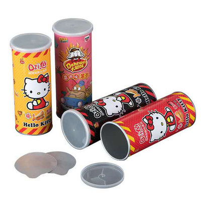Kemasan Makanan Tabung Kertas Kustom Aluminium Foil Inline Potato-chip Snacks Container