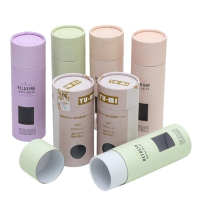 Tabung Kertas Kosmetik OEM dengan Jendela untuk Kemasan Garam Mandi Personal Care Paper Cylinder