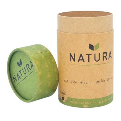 Dicetak Food Kraft Paper Tube Round Cylinder Tea Cookies Candy Packaging
