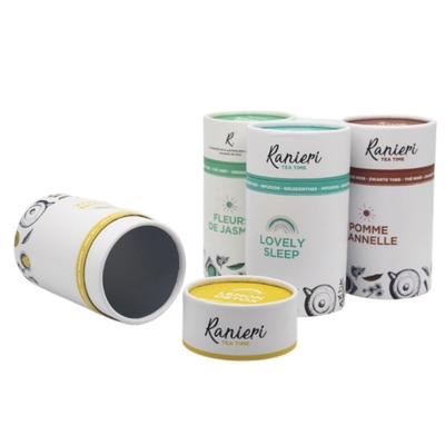 Kemasan Tabung Teh Wadah Bulat Aluminium Foil untuk Produk Makanan Kemasan Permen Cokelat