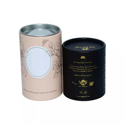 Kemasan Tabung Silinder Food Grade Ramah Lingkungan Teh Kopi Canister Kemasan Tabung Kertas dengan Aluminium Foil