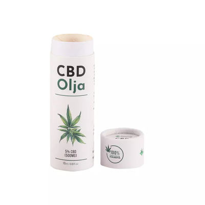 10ml CBD Minyak Esensial Kemasan Tabung Kertas Bulat Kemasan Tabung Silinder Kosmetik