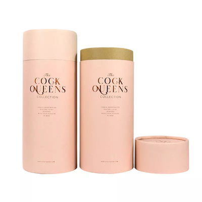 Eco Friendly Large Round Cardboard Pink Paper Tube Containers Tube Packaging untuk Kosmetik