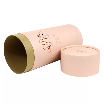 Eco Friendly Large Round Cardboard Pink Paper Tube Containers Tube Packaging untuk Kosmetik