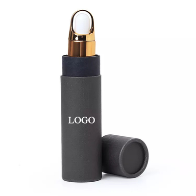 Logo Kustom Dicetak Tabung Kemasan Botol Minyak Esensial Kraft Hitam Tabung Kertas Kosmetik