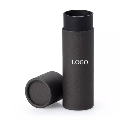 Logo Kustom Dicetak Tabung Kemasan Botol Minyak Esensial Kraft Hitam Tabung Kertas Kosmetik