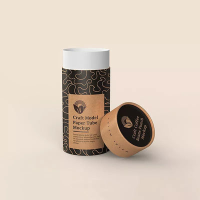 Kemasan Biji Kopi Cylinder Round Paper Container Biodegradable Kosong