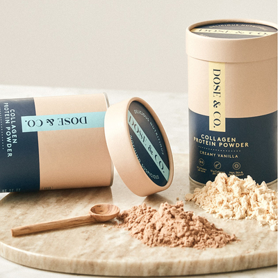 Food Grade Collagen Powder Paper Tube Canister Cardboard Packaging untuk Protein Powder