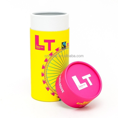 Kemasan Teh Tabung Kertas Daur Ulang Diameter 63mm Cetak Offset
