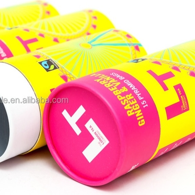 Kemasan Teh Tabung Kertas Daur Ulang Diameter 63mm Cetak Offset