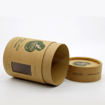 Kemasan Kosmetik Kertas Kraft untuk CBD Essential Oil Organic Herb Round Tube