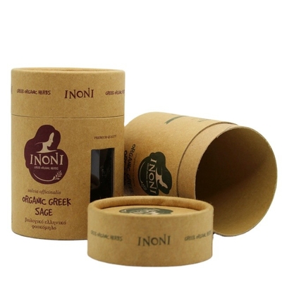 Kemasan Kosmetik Kertas Kraft untuk CBD Essential Oil Organic Herb Round Tube