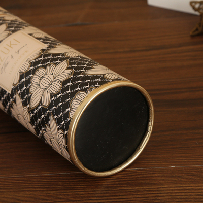 Biodegradable Tea Cylinder Round Gold Stamping Food Paper Tube Untuk Daun Teh