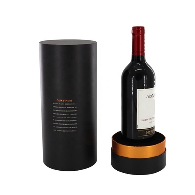 Matt Black Cardboard Wine Tube Multiusage Luxury Rigid ODM Tersedia