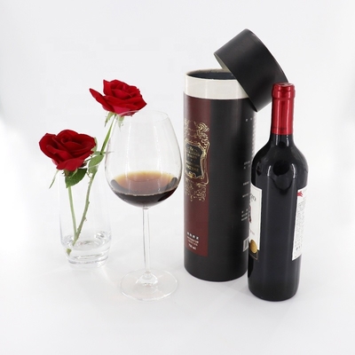 Matt Black Cardboard Wine Tube Multiusage Luxury Rigid ODM Tersedia