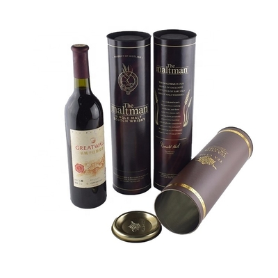 Matt Black Cardboard Wine Tube Multiusage Luxury Rigid ODM Tersedia