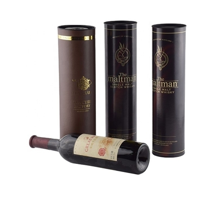 Matt Black Cardboard Wine Tube Multiusage Luxury Rigid ODM Tersedia