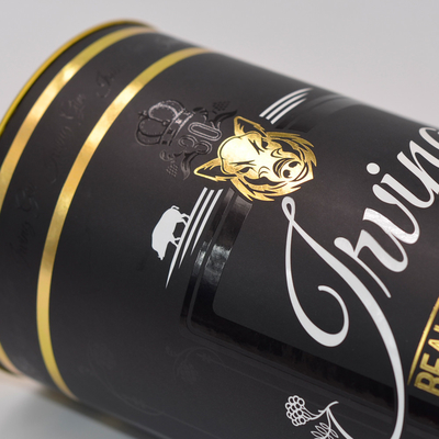 Round Cardboard Wine Tube matte varnishing laminating EVA Dimasukkan