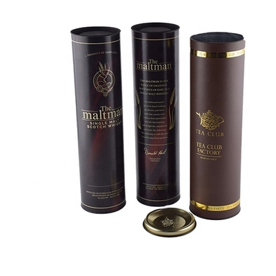 Round Cardboard Wine Tube matte varnishing laminating EVA Dimasukkan