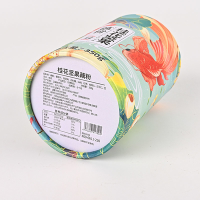 Kemasan Makanan Tabung Karton Silinder Dengan Tutup Tinplate UVcoated