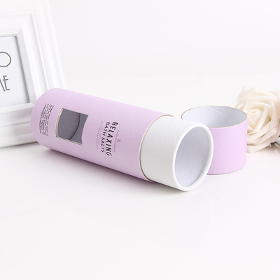 Tabung Kertas Kosmetik OEM dengan Jendela untuk Kemasan Garam Mandi Personal Care Paper Cylinder