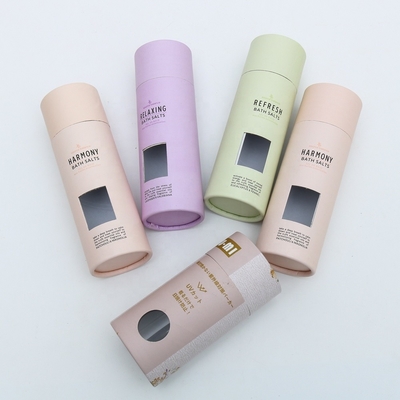 Tabung Kertas Kosmetik OEM dengan Jendela untuk Kemasan Garam Mandi Personal Care Paper Cylinder
